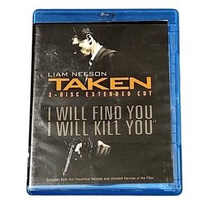 Liam Neeson Taken 2-Disc Extended Cut Blu-ray Action Movie Blue